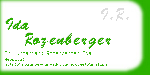 ida rozenberger business card